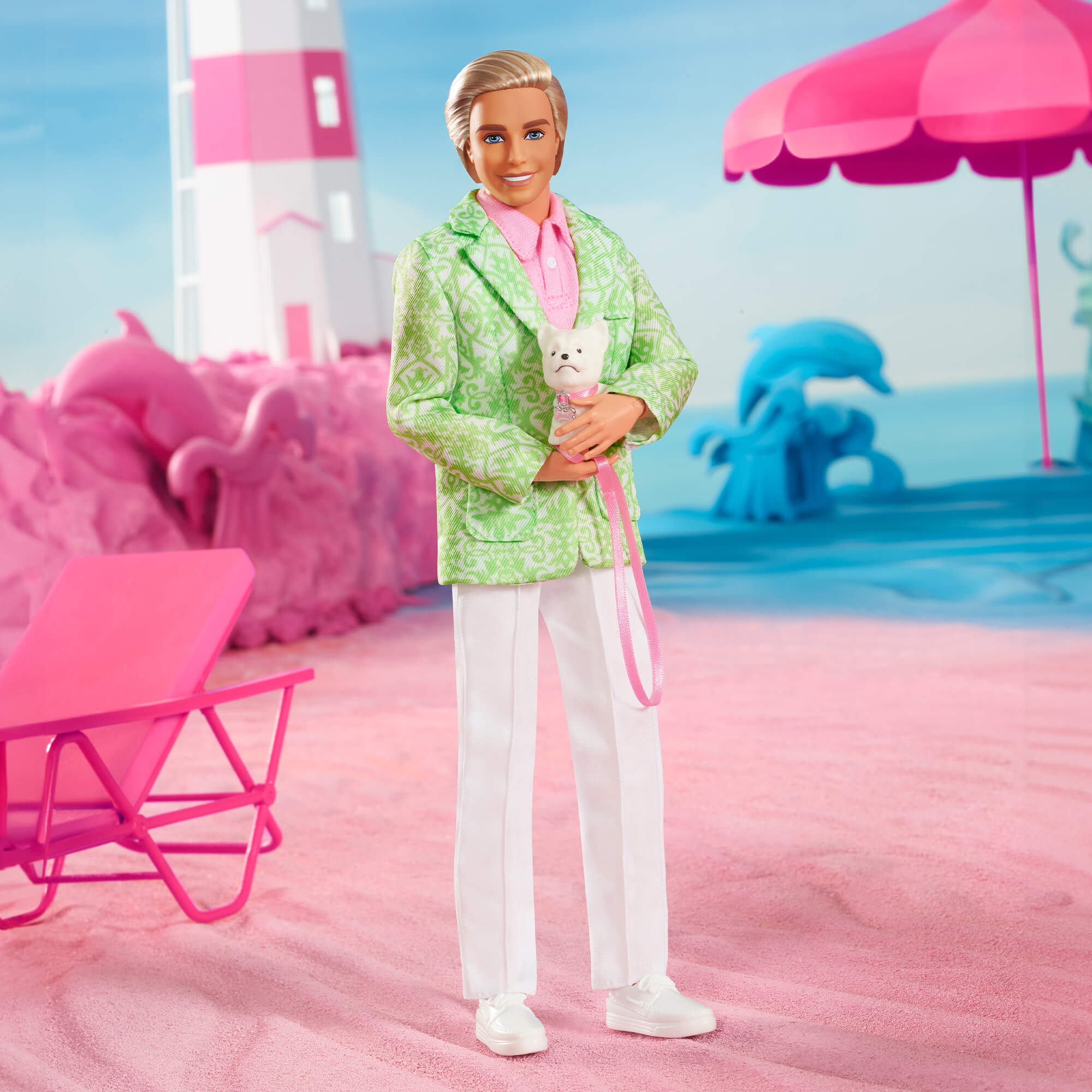 Ken Doll Wearing Pastel Striped Beach Matching Set – Barbie The Movie –  Mattel Creations