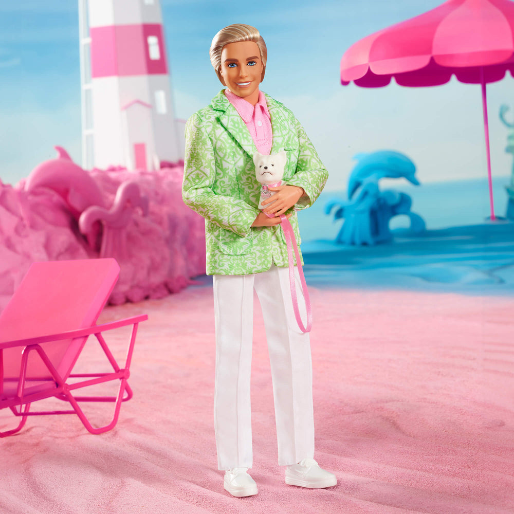 “Sugar’s Daddy” Ken Doll in Pastel Suit With Dog – Barbie The Movie