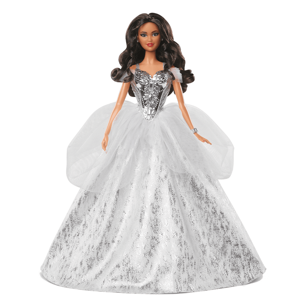 2021 Holiday Barbie Doll, Brunette Curly Hair Product