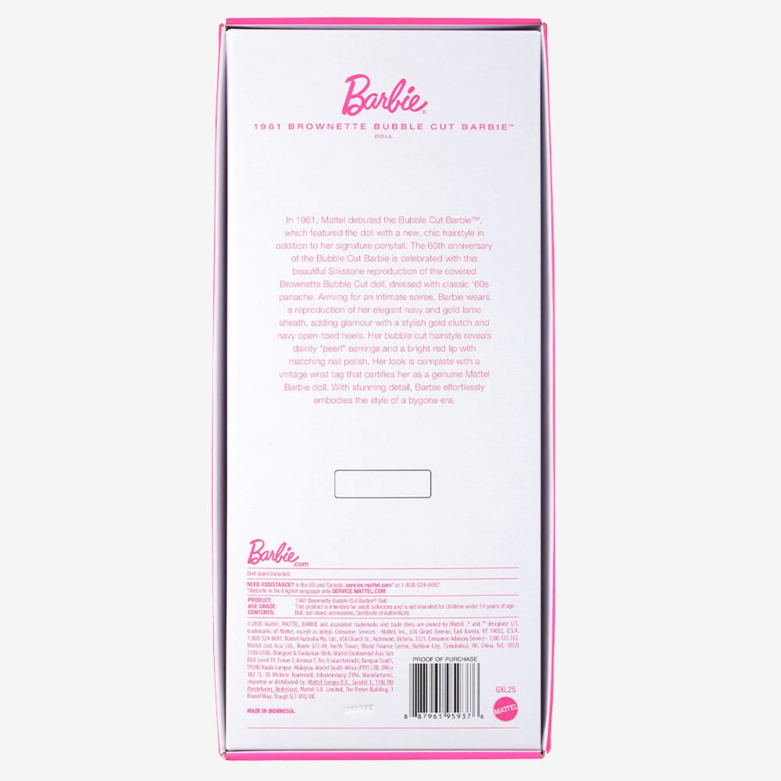 1961 Brownette Bubble Cut Barbie Doll Reproduction