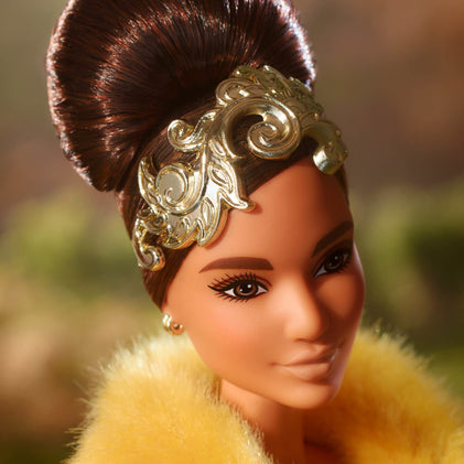 Guo Pei Barbie Doll Wearing Golden-Yellow Gown