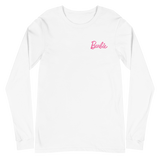 Barbie Classic Logo Unisex White Long Sleeve Shirt
