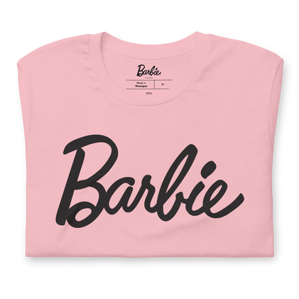 Barbie Script Logo Unisex Pink T-Shirt