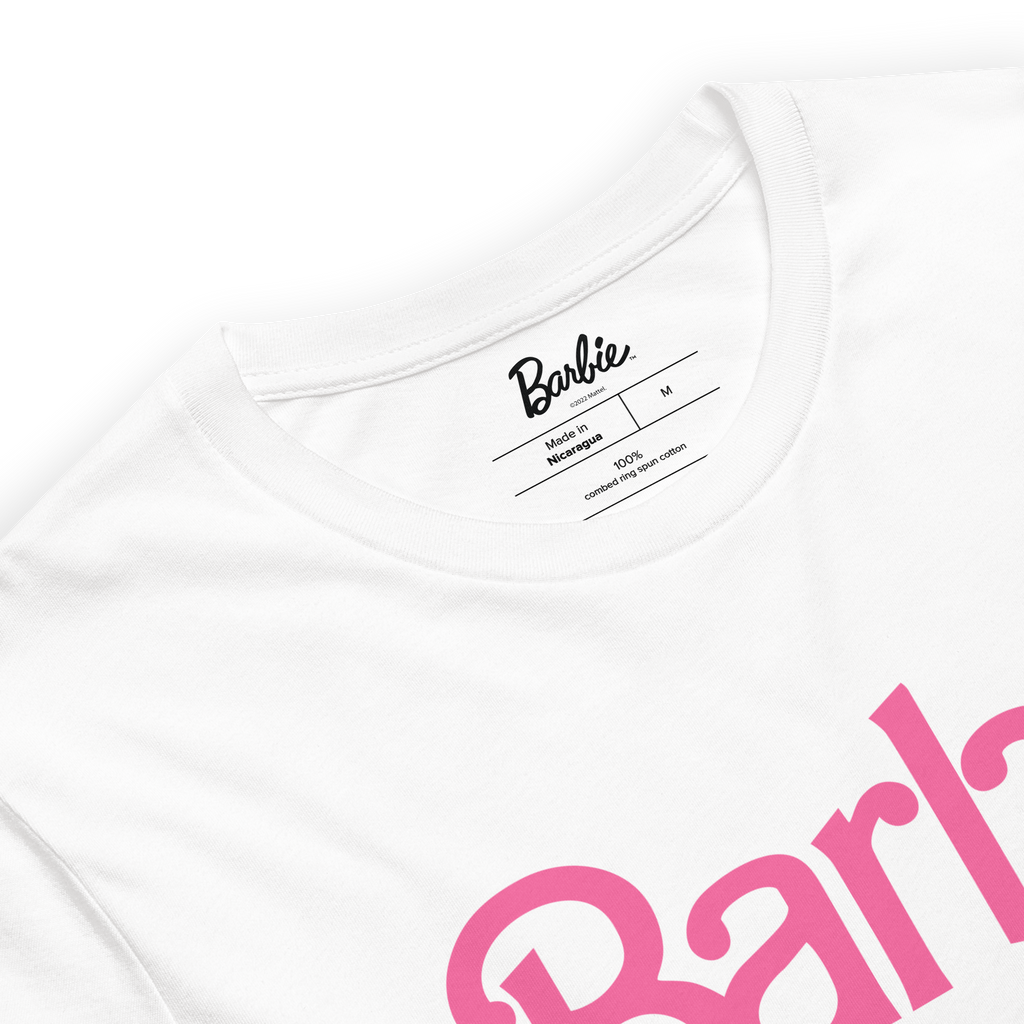 Barbie Classic Logo Unisex White T Shirt Mattel Creations