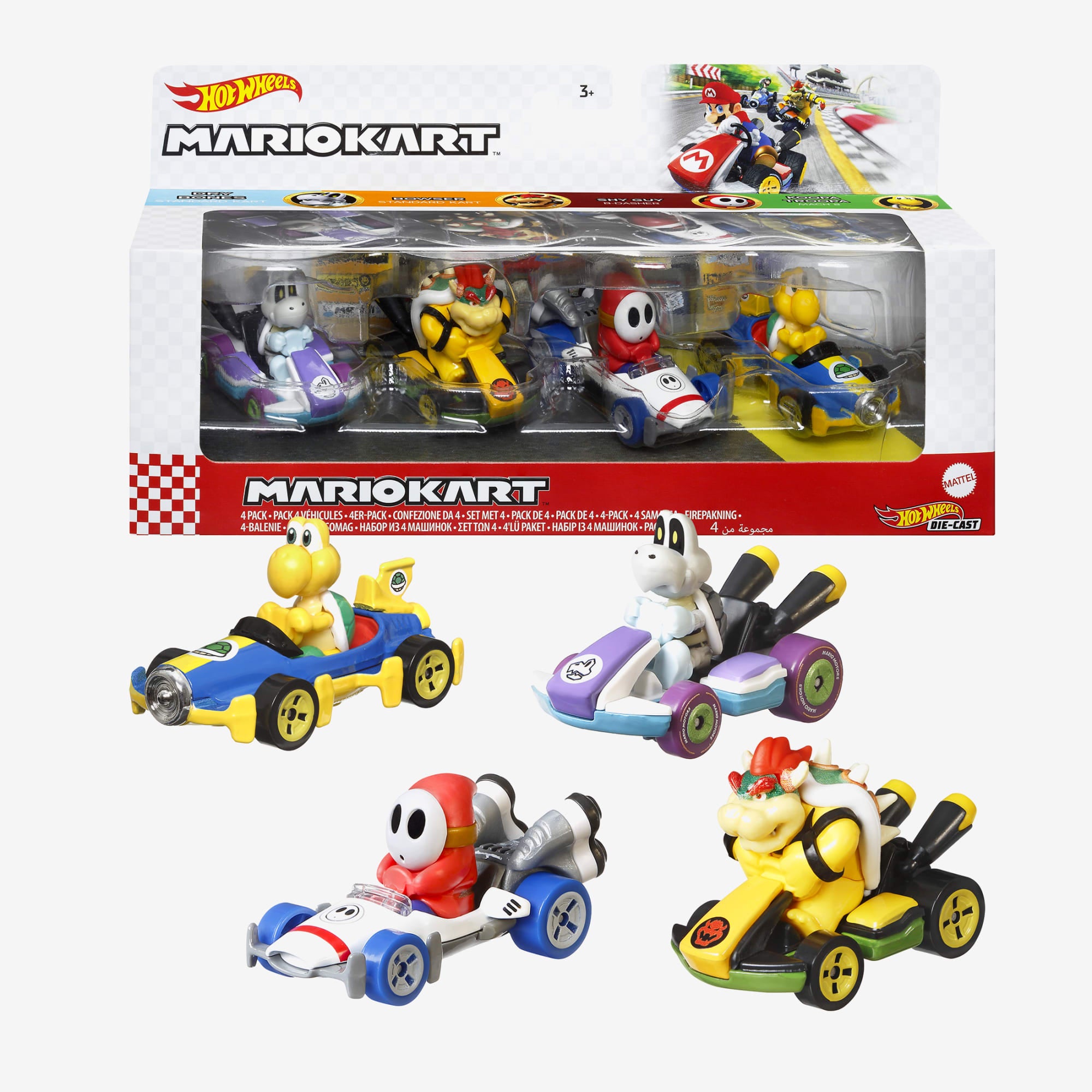 Hot Wheels Mario Kart Vehicles 4-Pack