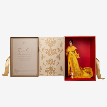 Guo Pei Barbie Doll Wearing Golden-Yellow Gown