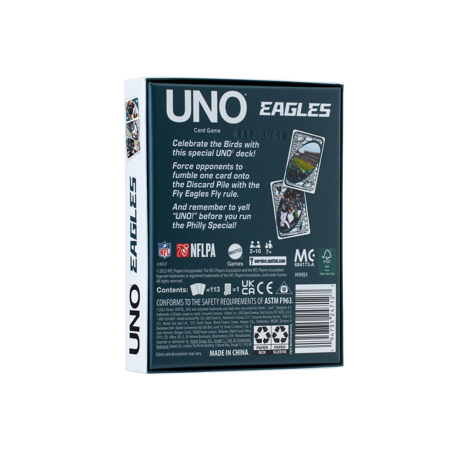 UNO Fandom NFL Philadelphia Eagles Game Deck