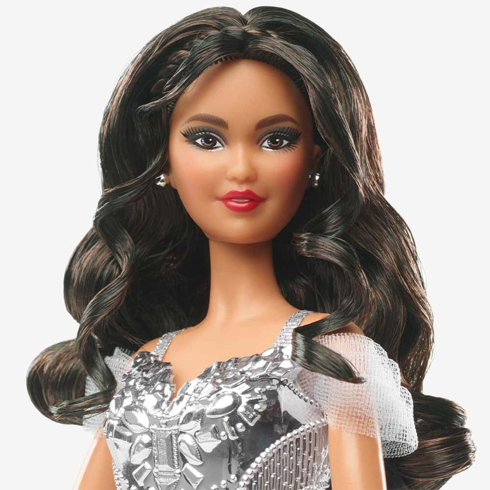 2021 Holiday Barbie Doll, Brunette Curly Hair Product