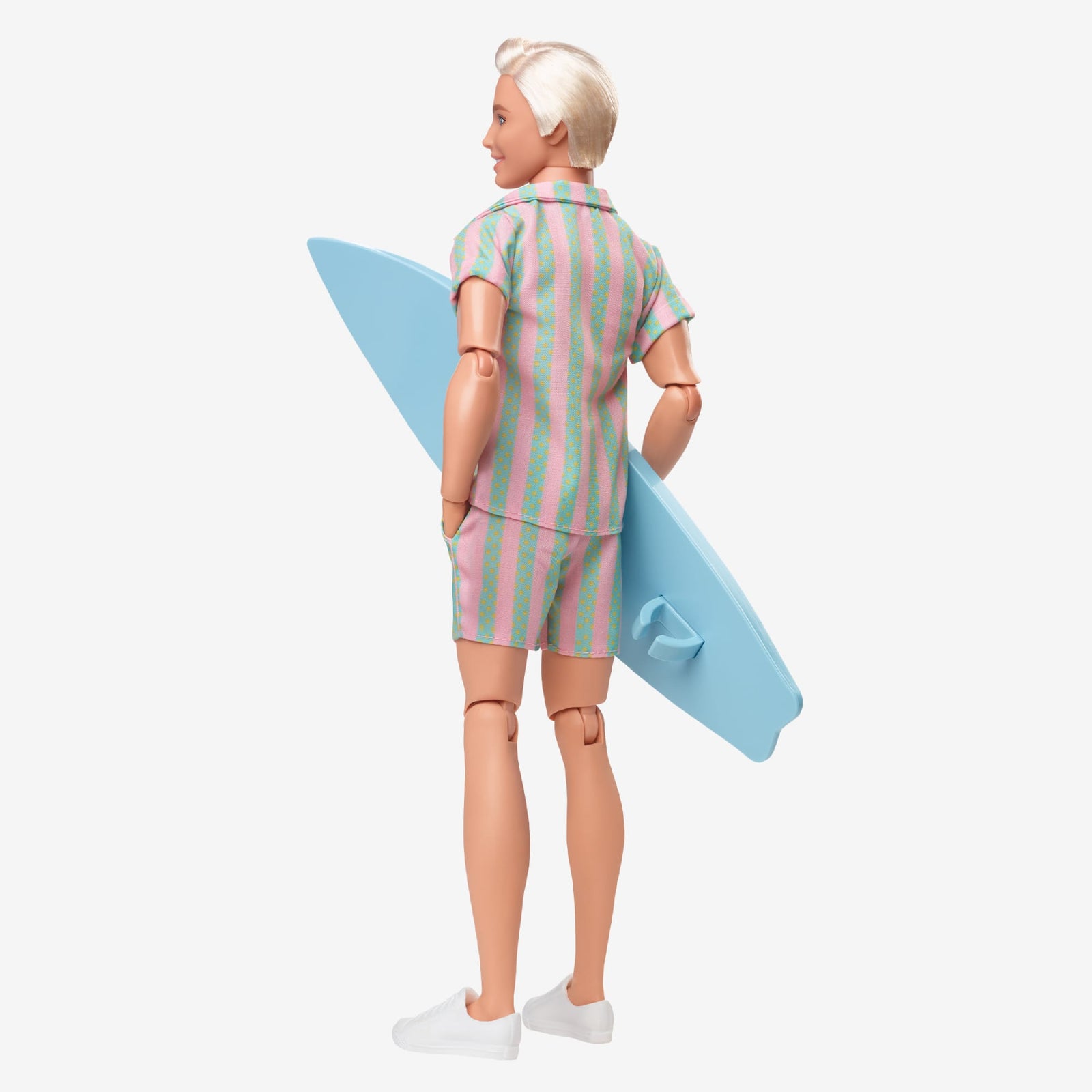 Ken Doll Wearing Pastel Striped Beach Matching Set – Barbie The Movie