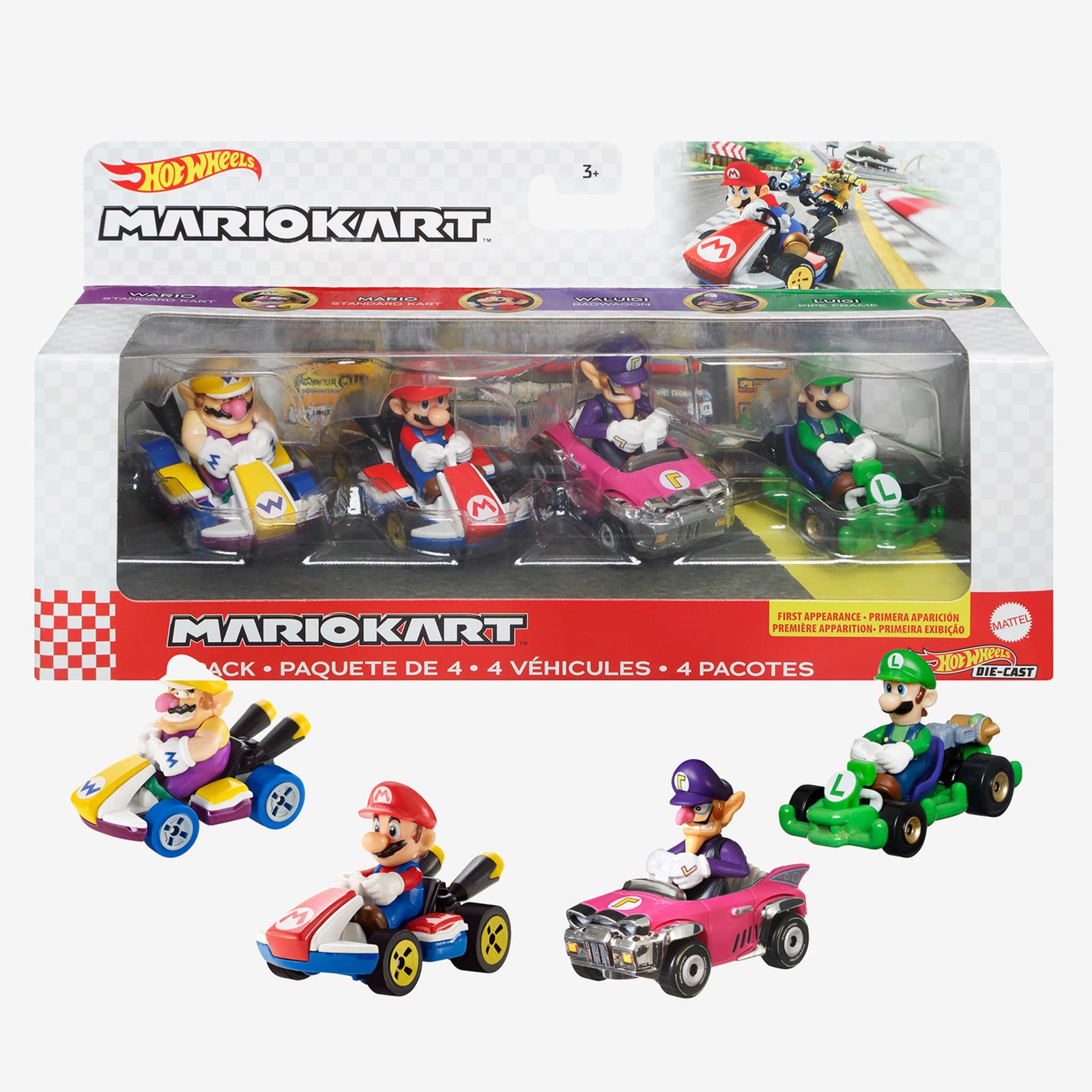 Hot Wheels Mario Kart Vehicles 4-Pack
