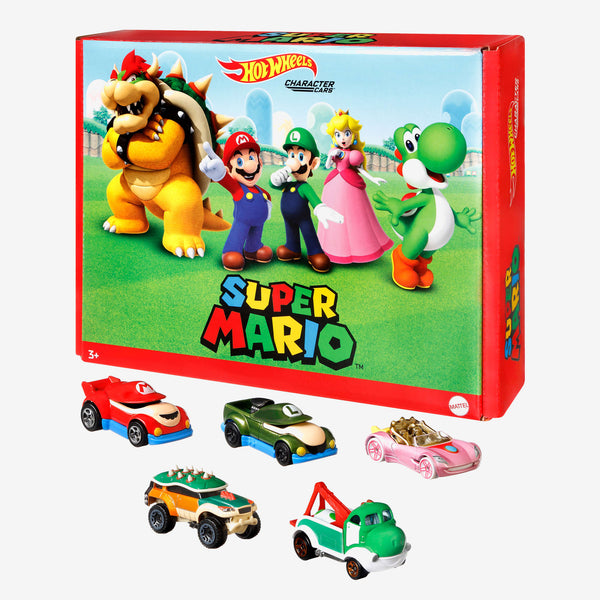 HOT WHEELS Super Mario Character Cars Set of 5 Mattel Creations